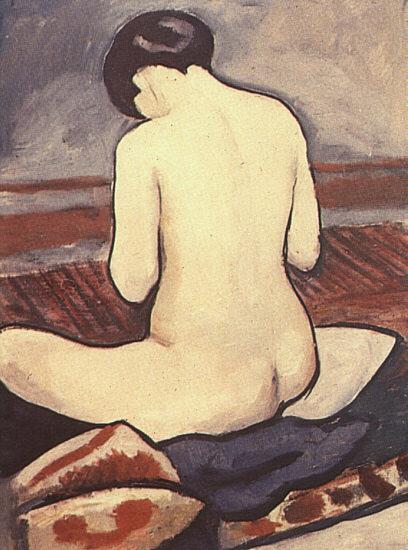 August Macke Sitting Nude with Cushions China oil painting art